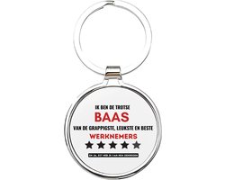 Akyol - ik ben een trotse baas van de grappigste, leukste en beste werknemers ooit Sleutelhanger - Baas - de leukste baas - manager - werk - cadeau voor je baas - sleutelhanger voor je baas - werkgever - leukste werkgever die er is - 4 x 7,5 CM
