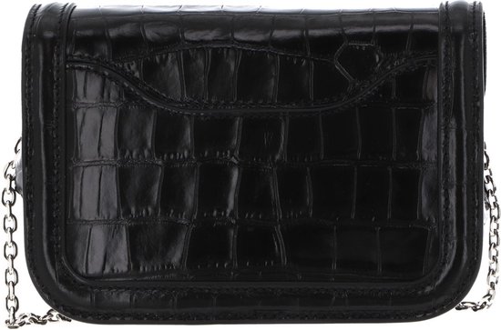 COCCINELLE Cuir Sac à épaule bandoulière Sac à épaule Marvin Twist Croco Shiny Soft Handbag Noir