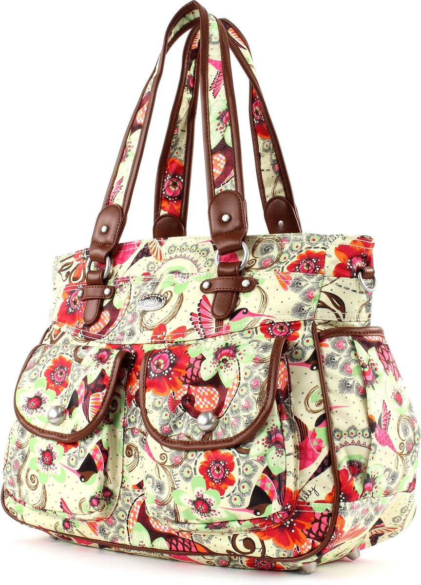 Oilily Schoudertas Luiertas Tropical Birds Diaper Bag Cream-White Wit Veelkleurig – foto 4