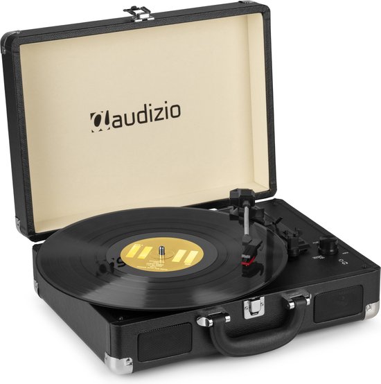 Retro platenspeler met speakers - Audizio RP114BK - Model 2024 - met PC software - Zwart