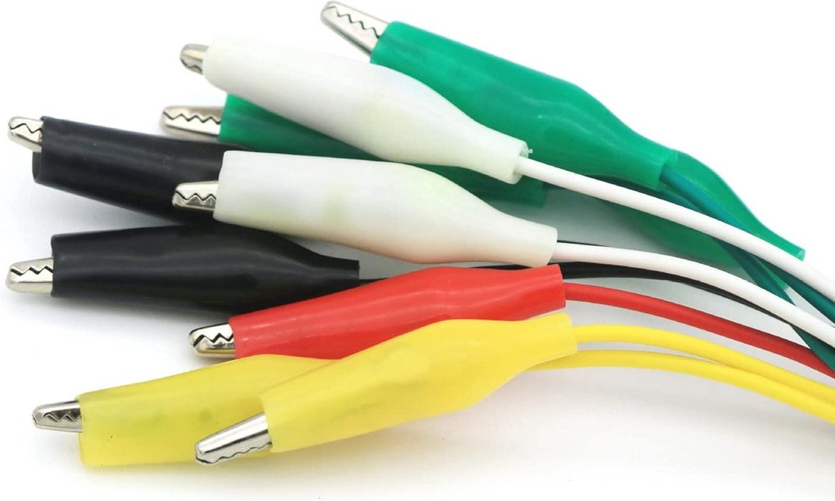 10 stuks krokodillenklemmen set - meetkabel verbindingskabel testkabel .