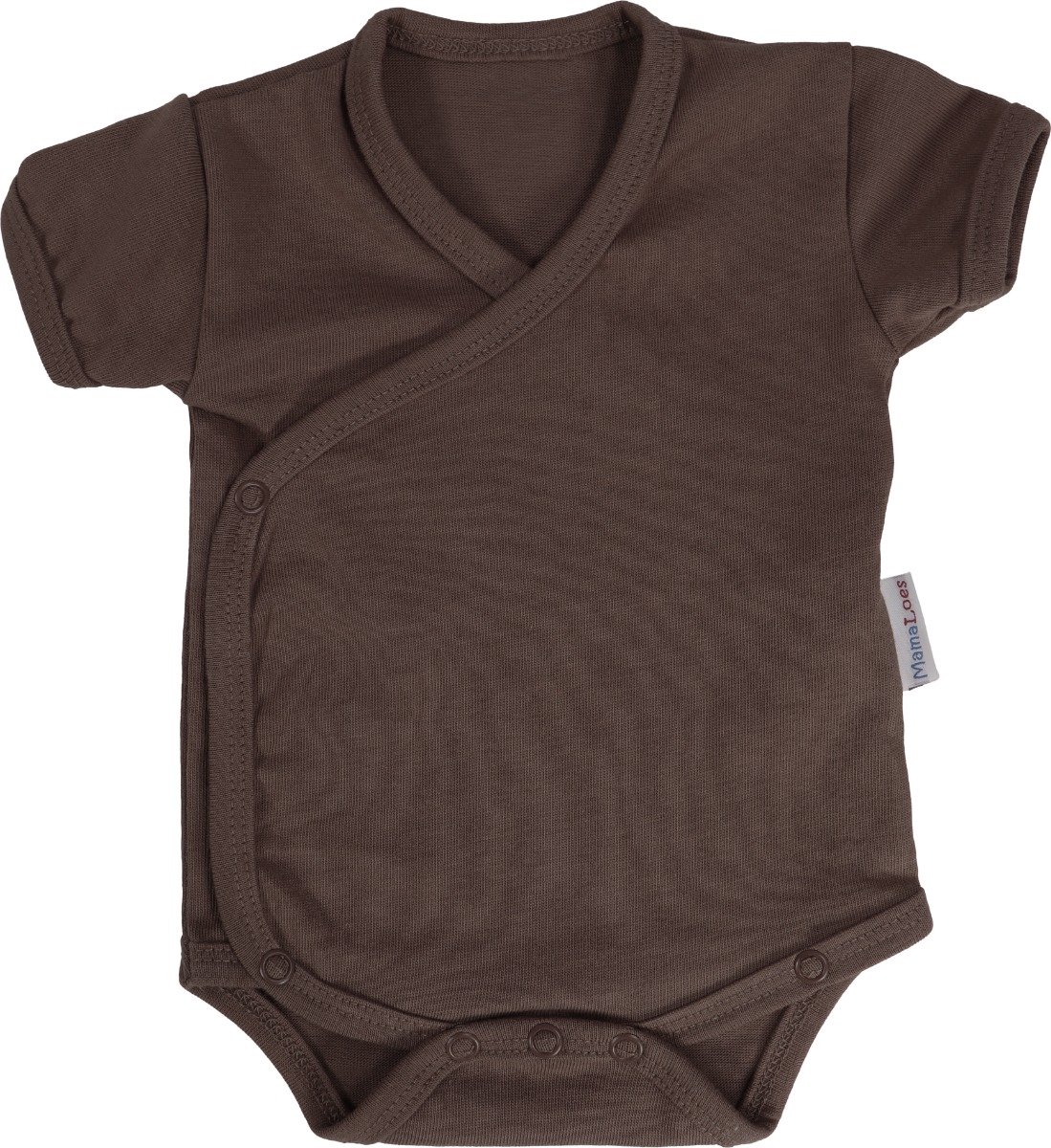 MamaLoes Chocolade Maat 62 Korte Mouw Overslag Romper