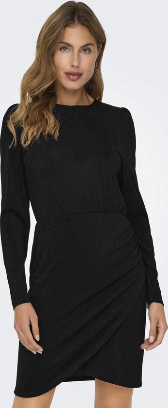 ONLY ONLRICH L/S GLITTER DRESS JRS Dames Jurk - Black Black Glitter