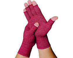 KANGKA® Reuma Handschoenen maat S - Chili Rood - Compressie Handschoenen - voor Artrose, Reuma, Artritis, RSI, CTS - Unisex