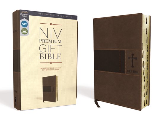 NIV, Premium Gift Bible, Leathersoft, Brown, Red Letter, Thu ... - cover