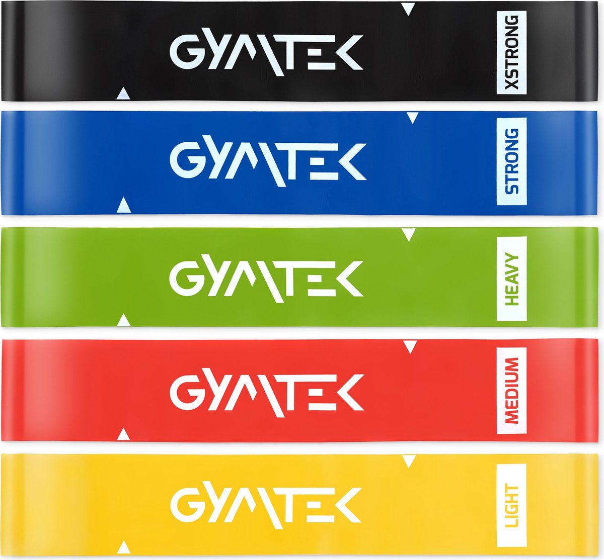 Gymtek® Fitness Weerstandsbanden Set - 5 stuks, 0,5-30 kg - Fitnessbanden, Weerstandsbanden, Gymnastiekbanden - Yoga, Pilates, Krachttraining, Fitness