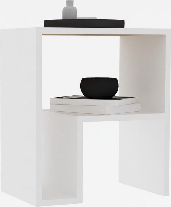 Yepa Table d'appoint | 100 % MÉLAMINE | Blanc - Asir Group - Tables de coin - Blanc - Panneaux de particules - Tables de coin