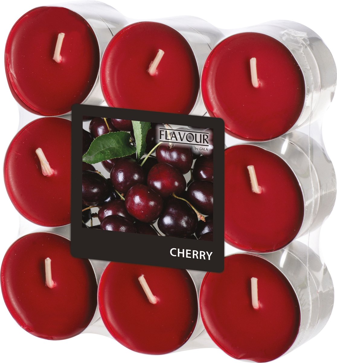 Conpax Candles Geur theelichtjes/waxinelichtjes - 18x - Cherry aroma - 4,5 branduren Kersenrood