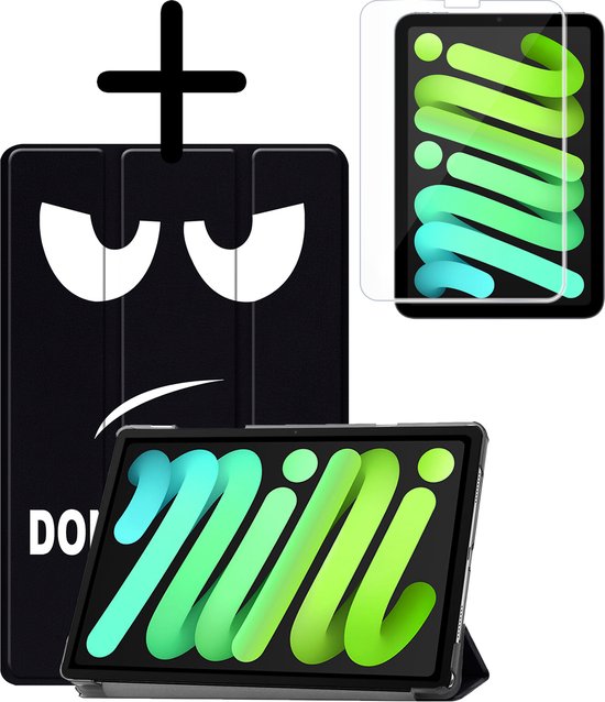 Étui adapté pour iPad Mini 7, étui pour tablette, triple pli avec protecteur d'écran – Étui adapté pour iPad Mini 2024, coque rigide , Bookcase – Ne me touchez pas