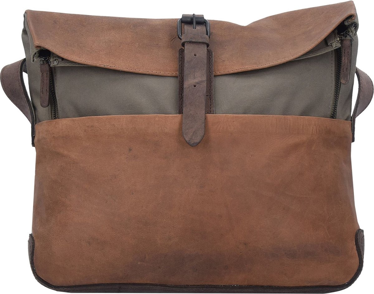 Harold's Twister Messenger Leer 36 cm Laptopcompartiment - 38cm (15 duim) - natur