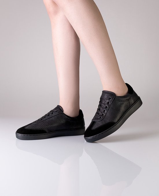 Suny Anna Kern 7030 | Zwarte Nappa Leer Sneakers | volledige zool