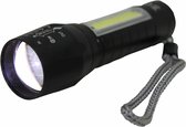 Bol.com Hofftech Tactical zaklamp - zoomfunctie - LED COB - oplaadbaar - 10 cm - zwart aanbieding