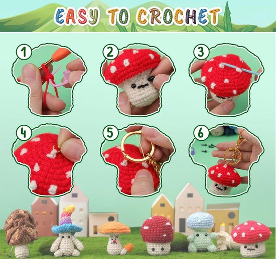 The Woobles Haakset voor beginners met Easy Peasy garen om te haken zoals te zien op haaientank - haakset met stapsgewijze videotutorials - kuiken
