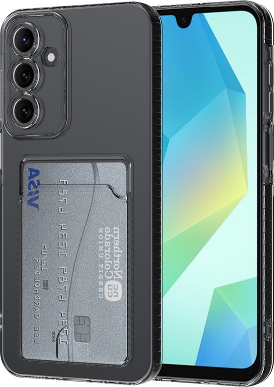 Cazy Hoesje met Pasjeshouder geschikt voor Samsung Galaxy A16 Hoesje met Pashouder - Flexibel Materiaal - Transparant