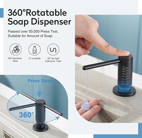 Inbouw zeepdispenser Slim XL RVS voor bladmontage - Merkloos