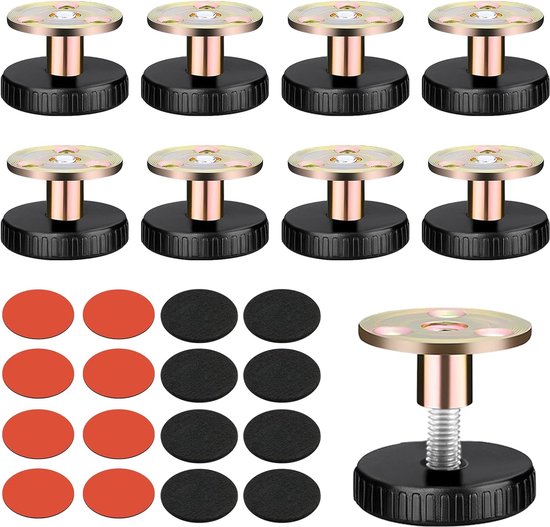 Pack van 8 stuks) in hoogte verstelbare meubelpoten, rond 55 mm, materiaal kunststof, installatie via sticker (8, grijs