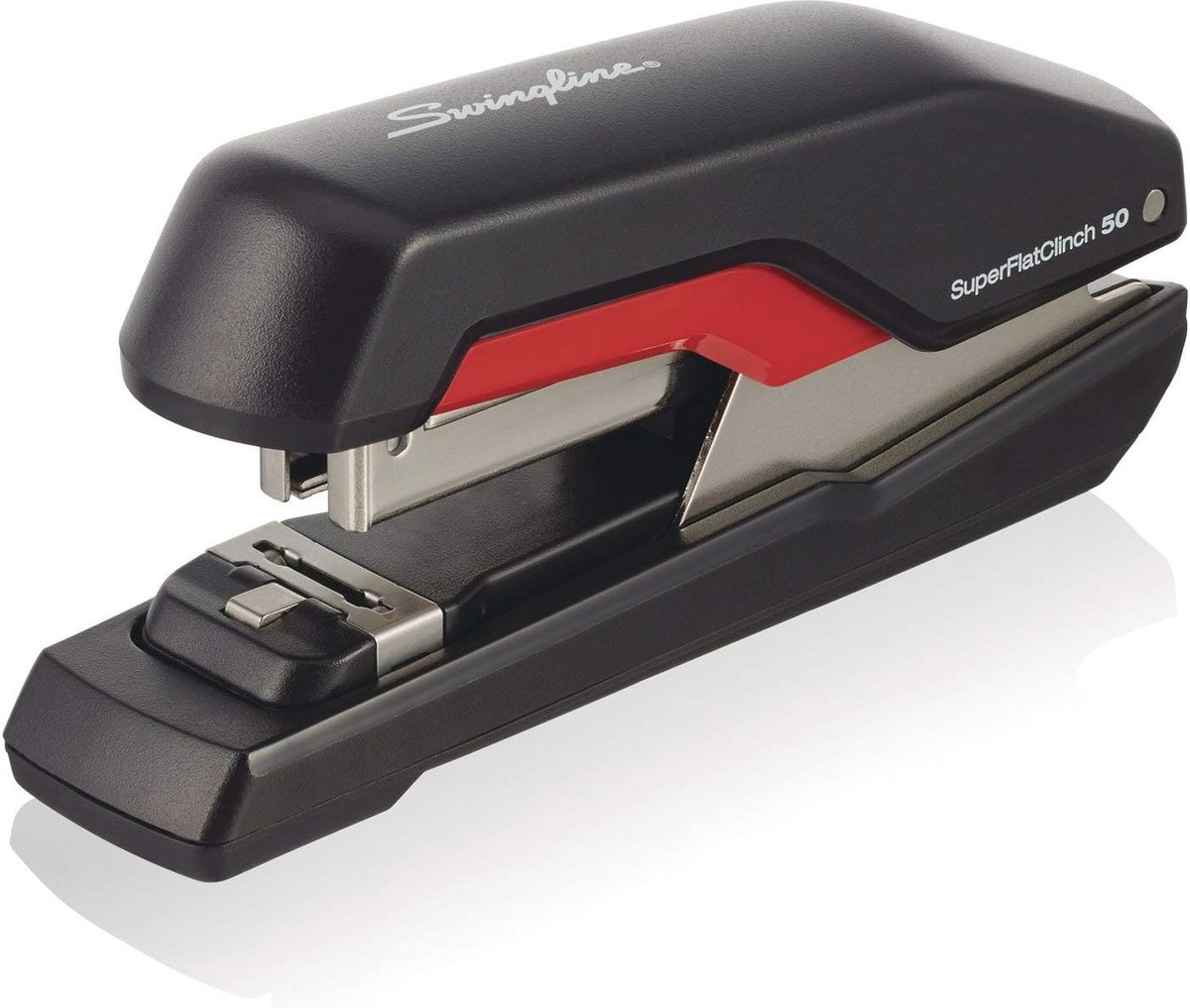 Nietmachine voor 50 vellen - SuperFlatClinch technologie, Zwart/Rood