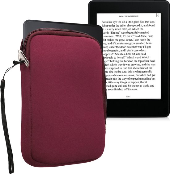 kwmobile Neoprene e-Reader Pouch Size 6" eReader - Universal eBook Sleeve Case with Zipper - Berry van kwmobile — afbeelding 4