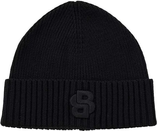 HUGO Herren Xon Beanie – Schwarz, Aus Recycelter Wolle Und Polyamid, Einheitsgröße Für Herren