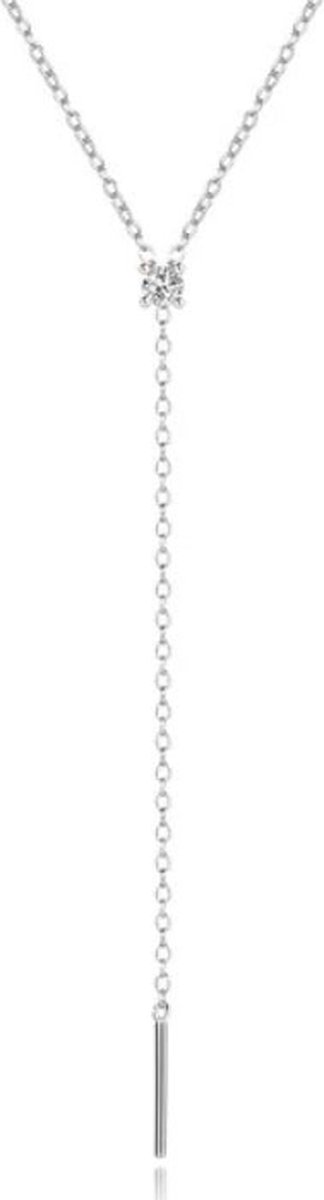Elenza 925 Sterling Zilveren Ketting met Stijlvol Zirkonia Hangertje
