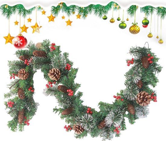 Dakota Kerst Guirlandes - Kerstslinger - Breed PVC - Warm LED 6x Koppelbaar 270 Cm