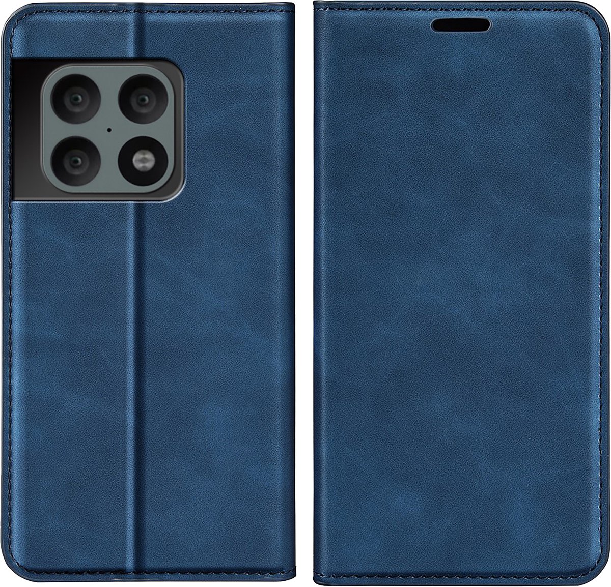 Cazy hoesje geschikt voor OnePlus 10 Pro - Hoesje met Pasjeshouder - Luxe Book Case - Blauw