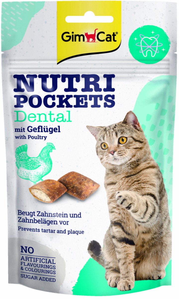 Gimcat Nutri Pockets - Kattensnack - Denta Gevogelte 60 g
