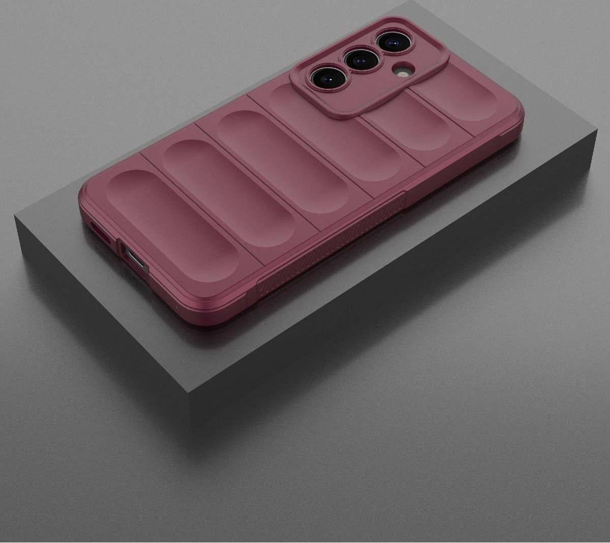 Mobigear Hoesje geschikt voor Samsung Galaxy S25 Telefoonhoesje Flexibel TPU | Mobigear Bumpy Backcover | Galaxy S25 Case | Back Cover - Rood