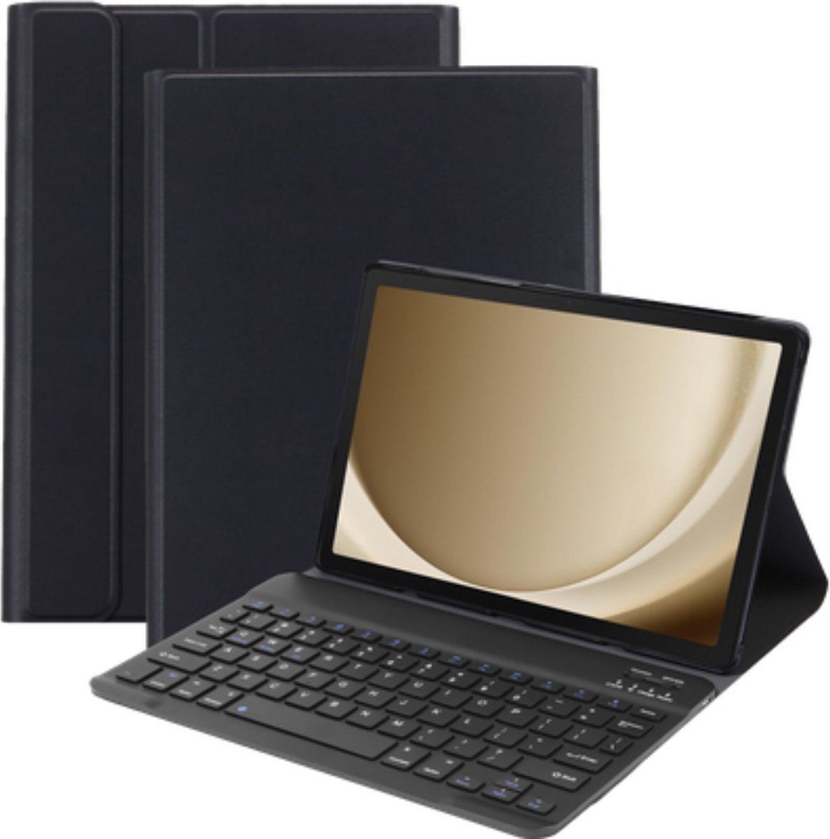 Just in Case tablet Hoes met Toetsenbord geschikt voor Samsung Galaxy Tab A9 Plus - QWERTY Bluetooth Keyboard Case - Zwart