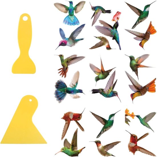 HERMA 15539 waarschuwingsvogelstickerset voor ramen, groot, 30 stuks, 30 x 30 cm, zelfklevend, verwijderbaar en herbruikbaar, vogelbescherming voor ramen, van weerbestendige harde folie, kleurrijk HERMA 15539 waarschuwingsvogelstickerset voor ramen, groot, 30 stuks, 30 x 30 cm, zelfklevend, verwijderbaar en herbruikbaar, vogelbescherming voor ramen, van weerbestendige harde folie, kleurrijk