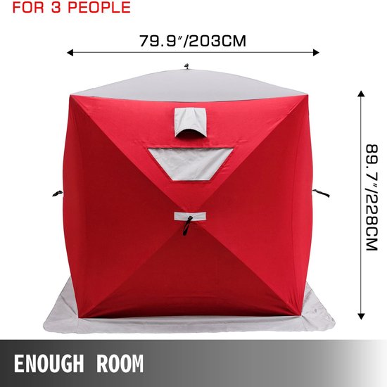 Ice Fishing Shelter - Portable - Pop Up - Easy to Set Up - Waterproof and Windproof Tent - For Winter Camping — afbeelding 3