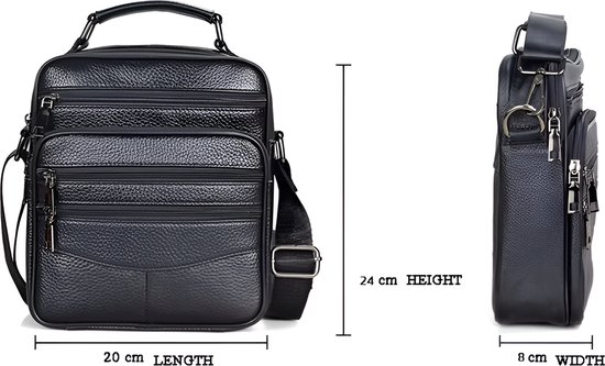 WoYoW® - Sac bandoulière en cuir pour homme - Sacs messagers - Sacs à main - Cuir véritable - Tablette - Bandoulière - Office - Café