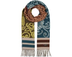 FRAAS Sjaal Chasmink Scarf Petrol Veelkleurig