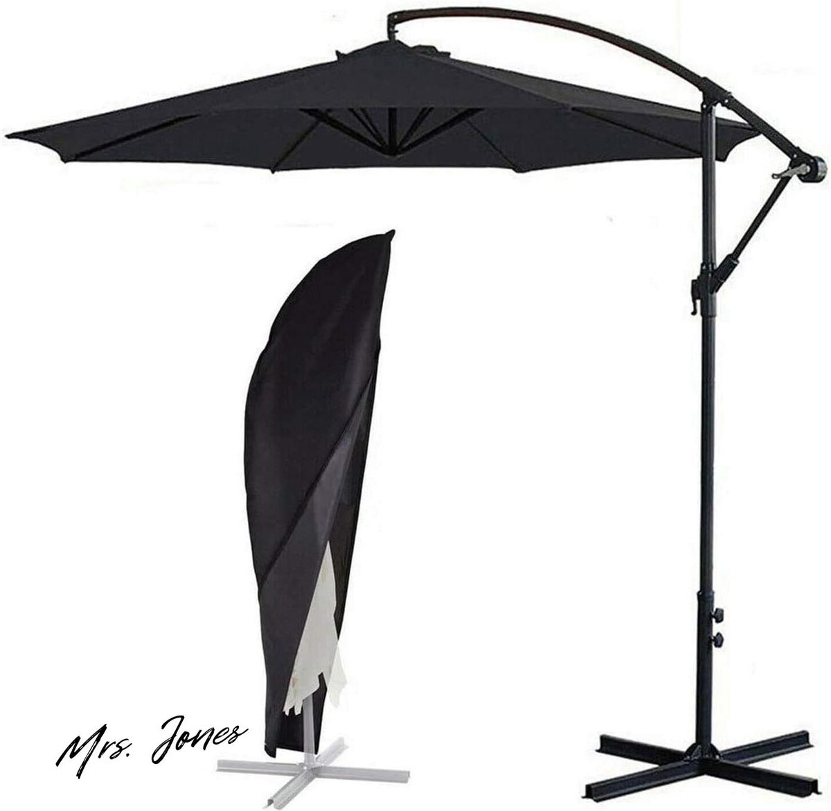 Mrs. Jones Parapluhoes voor vrijdragende parasol terras - waterbestendige beschermer - zwart . multi-color