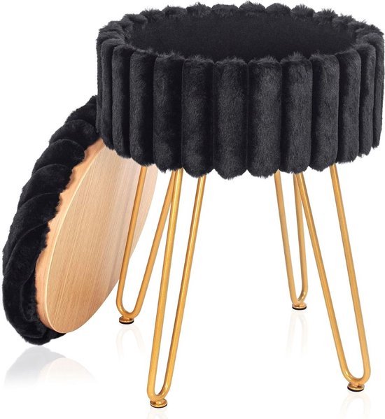 BeautiQ - Elite poef - rond 42 cm in de kleur Crème