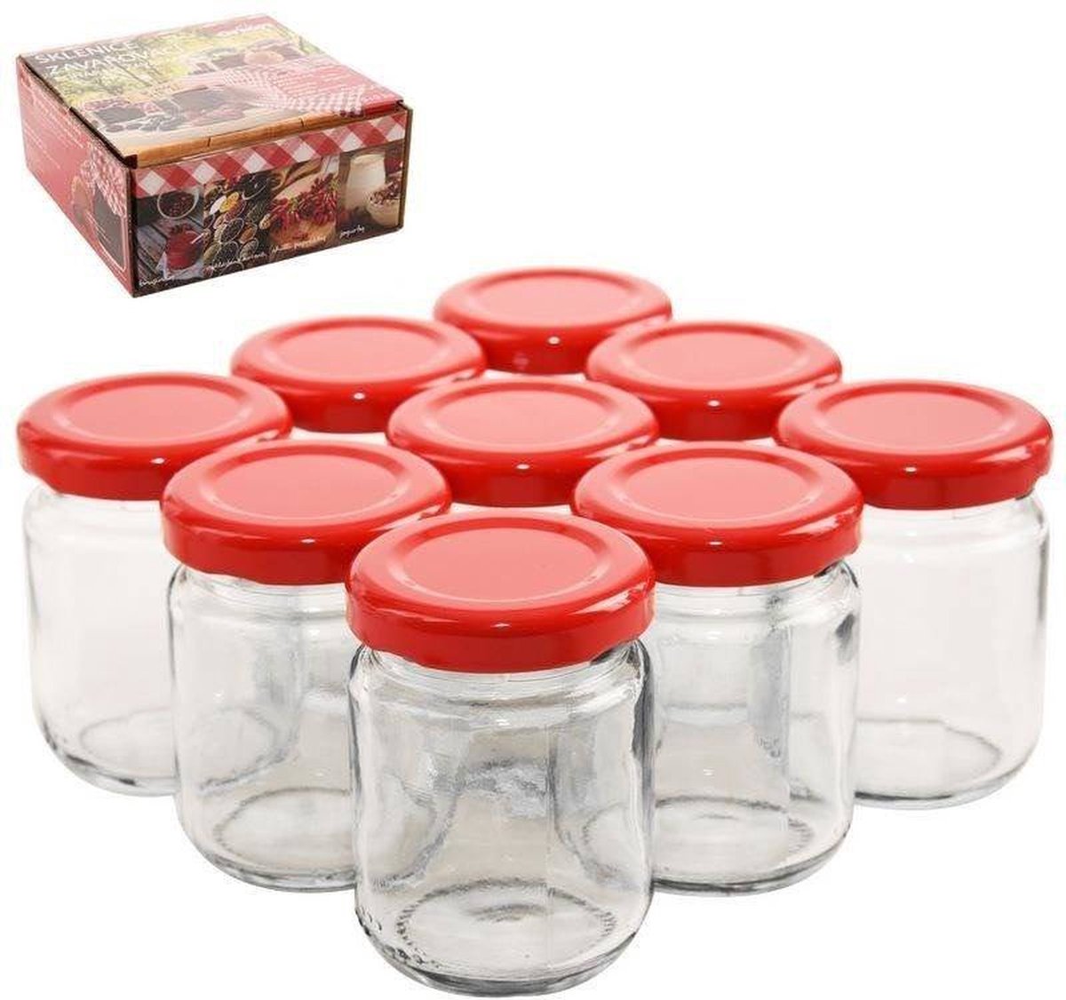 Weckpot Glas met Deksel 60 ml 9 stuks - Pot - Jampot - Jampotjes - Glazenpot