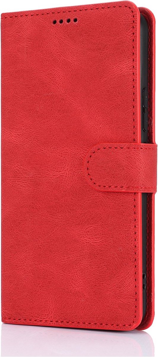 Mobigear Telefoonhoesje geschikt voor Xiaomi 14T Pro Hoesje | Mobigear Wallet Bookcase Portemonnee | Pasjeshouder voor 3 Pasjes | Telefoonhoesje voor Pinpas / OV Kaart / Rijbewijs - Rood