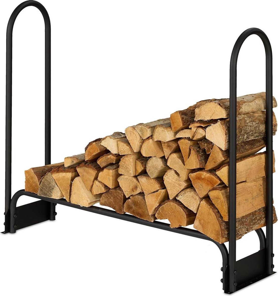 Houtopslag zwart voor binnen en buiten - ca. 90x110x29 cm - min. grootte houtblokken 25 cm