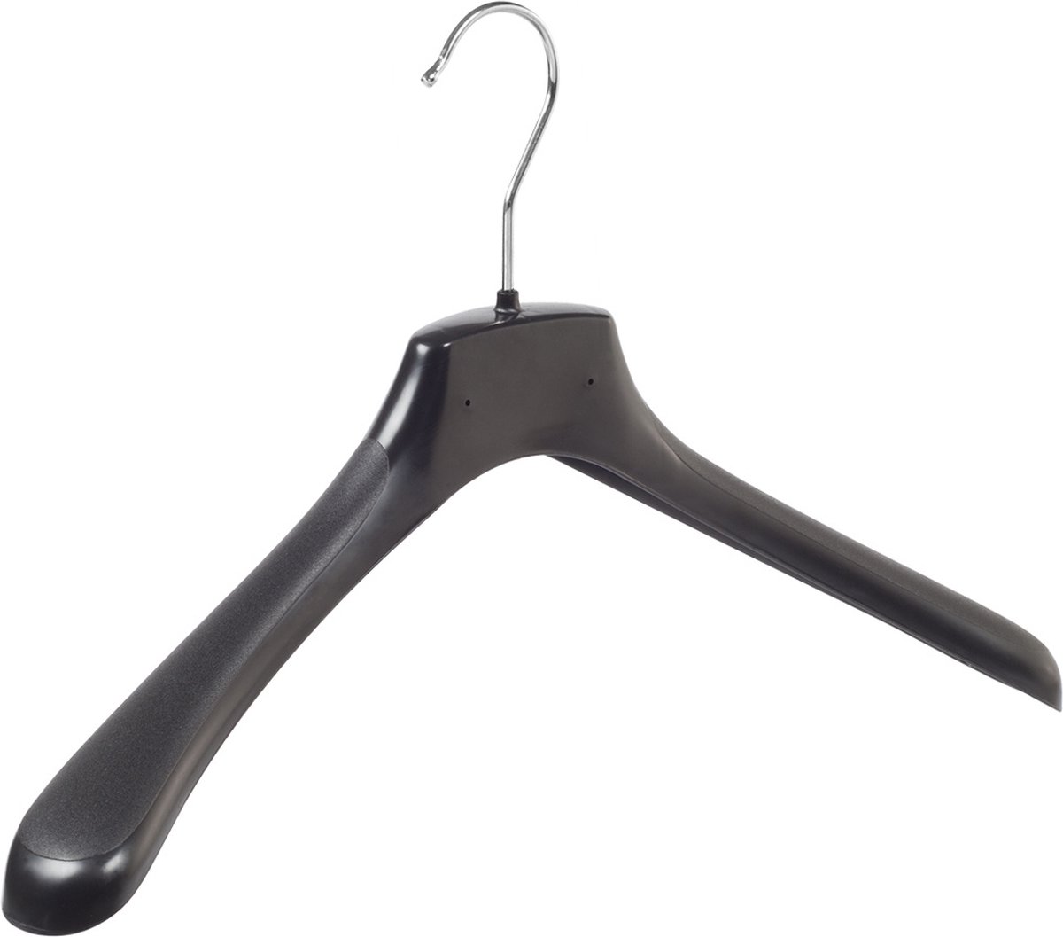 De Kledinghanger Gigant - Mantelhanger - Kostuumhanger - Jassenhanger - Volwassenen - HZ40 - 40 Stuks - Kunststof - Zwart - Gebogen Model - Schouderverbreding 4,8 cm - 40 cm - Kledinghanger - Kleerhanger - HZ-Serie (HZ40_00/40)