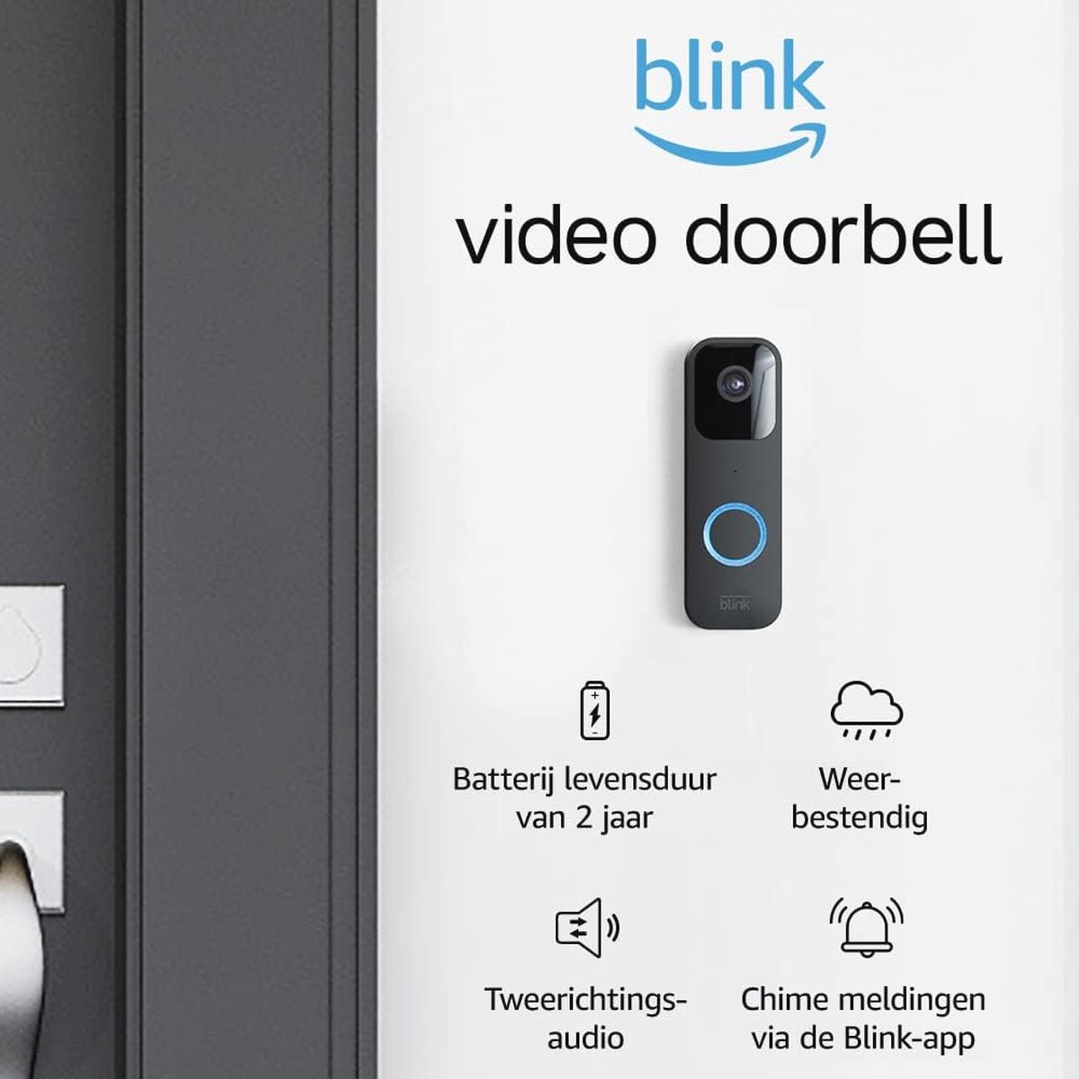 Videodeurbel met Sync Module 2 - HD Video, Infrarood Nachtzicht, Draadloze Installatie