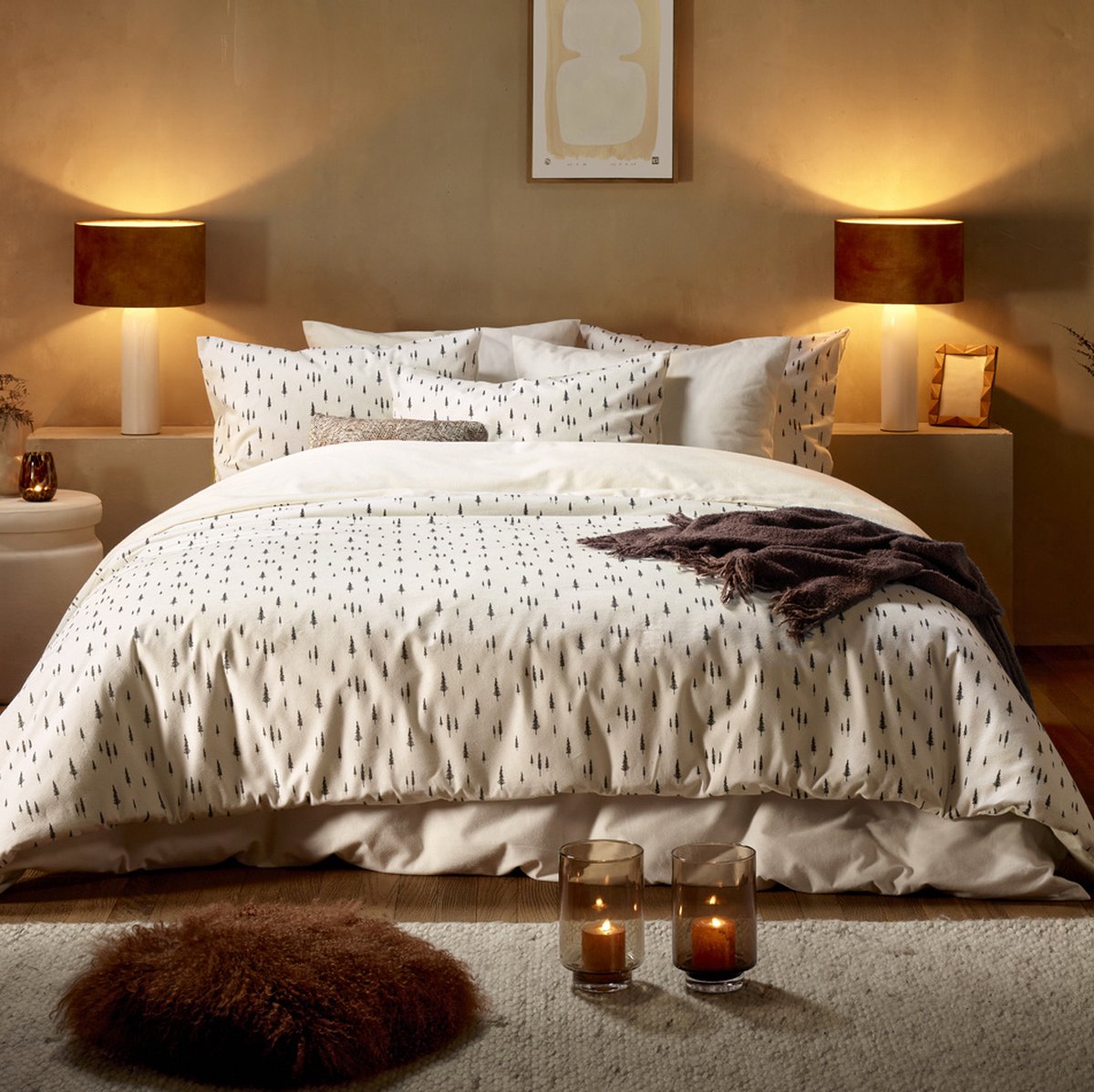De Witte Lietaer Dekbedovertrek Dentree Soft White - Tweepersoons - 200 x 200/220 cm - Katoen Flanel