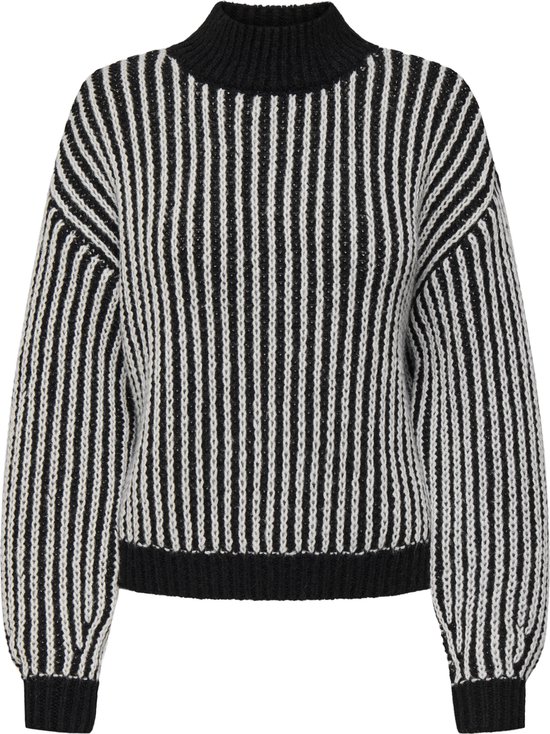 Jacqueline de Yong Trui Jdyally Life L/s Hn Struc Pullover 15328368 Black Dames Maat - S