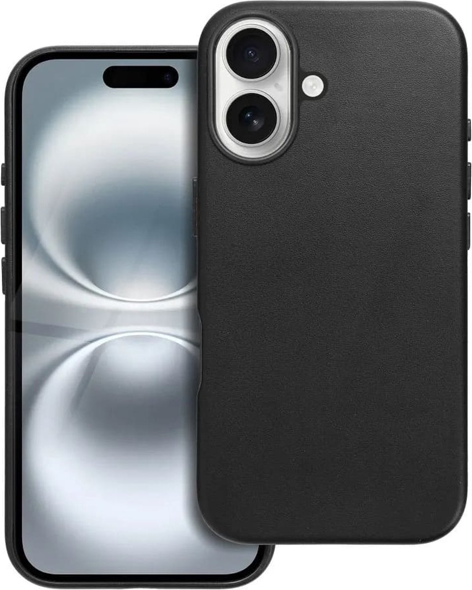 Casify Leren Hoesje geschikt voor MagSafe iPhone 16 Hoesje - Zwart
