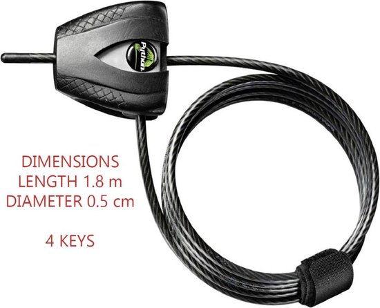 Master Lock 8417EURDPRO Kabelslot Zwart Sleutelslot van Master — afbeelding 5