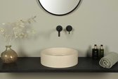 Lavabo en Terrazzo Couleur Sable Rond 39×12 cm | TRZ-501zs