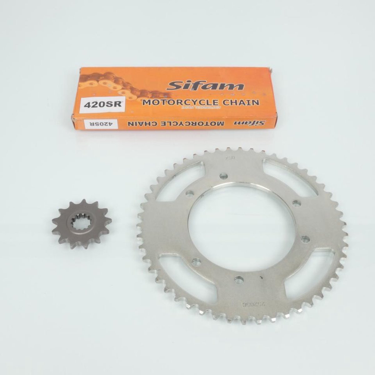 sifam kettingset voor motorfiets rieju 50 mrt pro 2009 tot 2019 13x50 steek 420 Ø105mm nieuw