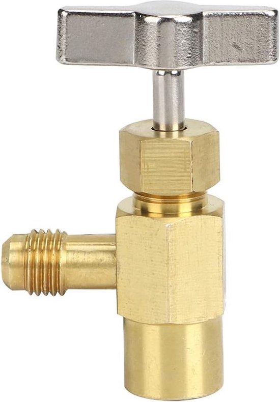 R1234YF Self Sealing Can Tap with R134A Tank Adapter, 1/2'' Acme to 1/4'' SAE Refrigerant Can Bottle Opener with 1/4'' SAE Female and 1/2'' Acme Male Adapter