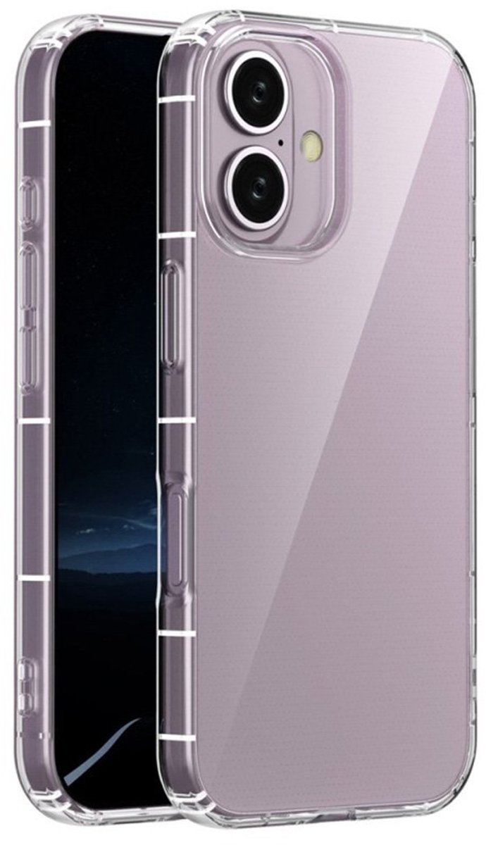 Mobiq - Transparant Schokbestendig geschikt voor iPhone 16 Hoesje - transparant