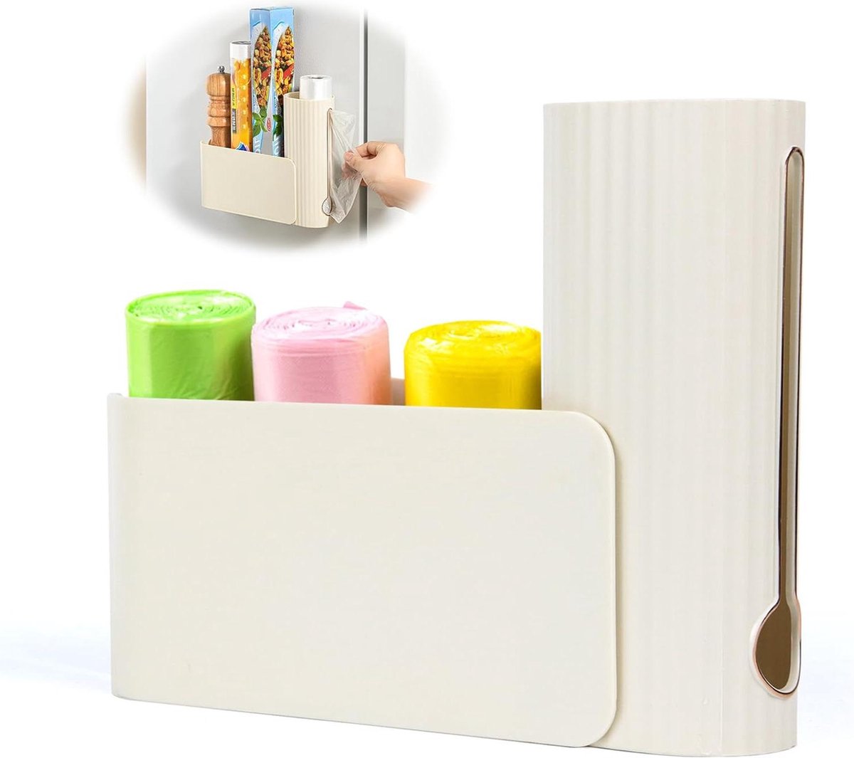 Waste Bag Organizer Foldable-Cabinet Dispenser for Bathroom-Kitchen