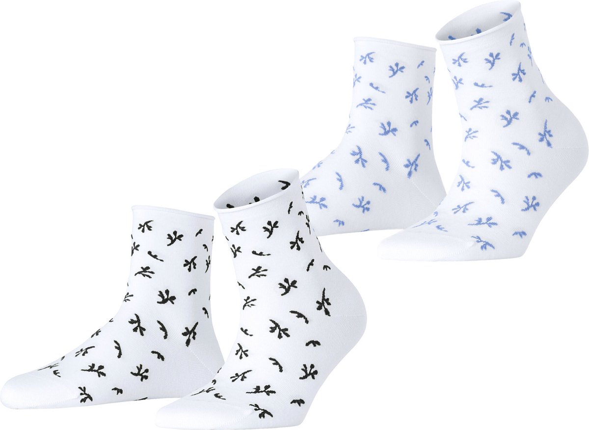 Esprit Twig 2-Pack gedessineerd katoen multipack sokken dames veelkleurig - maat 39-42